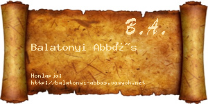 Balatonyi Abbás névjegykártya